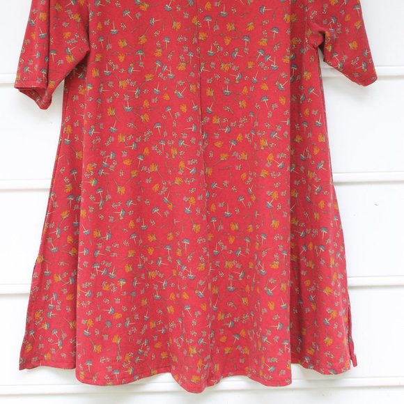 Small LuLaRoe Red Floral Tunic Dress - Picture 4 of 5